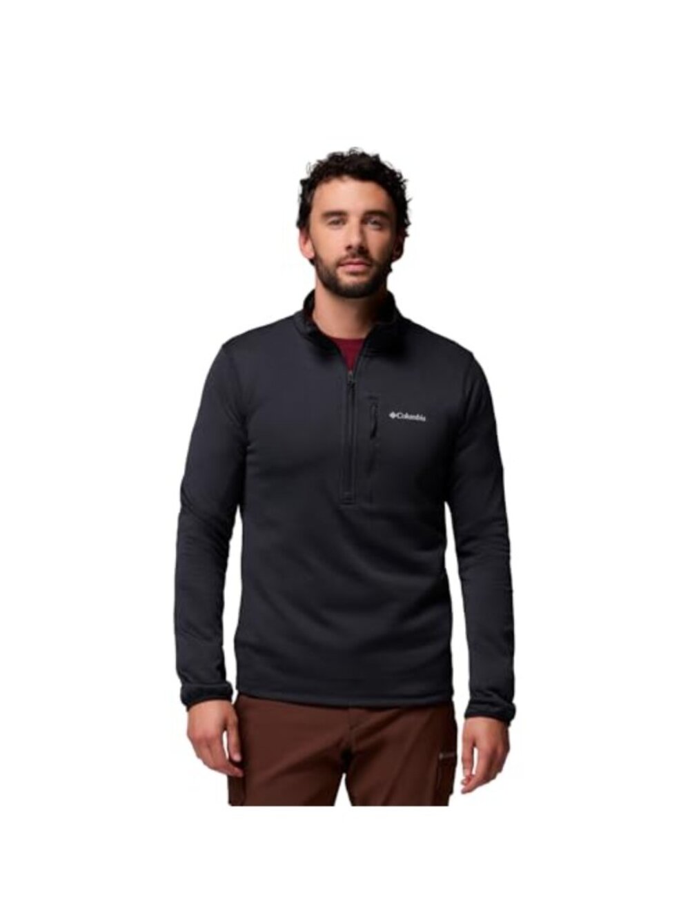 Mens Essential Hike Grid Fleece Half Zip Pullover Sweater Outdoor